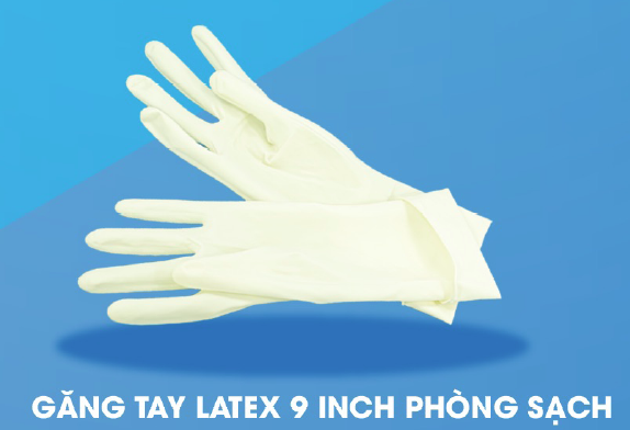 Găng tay Latex 9 inch phòng sạch - Vật Tư Phòng Sạch NBN Bắc Ninh - Công Ty TNHH Vật Tư Công Nghiệp NBN Bắc Ninh